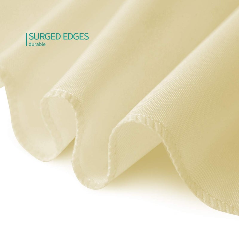 Surmente Ivory Fitted Tablecloths for 6 Foot Rectangle Tables, Ivory Table Covers for Weddings, Banquets, or Restaurants - Image 3